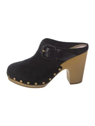 Pre-owned Veronica Beard Suede Studded Accents Mules In Multi