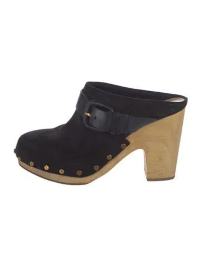 Pre-owned Veronica Beard Suede Studded Accents Oxfords In Blue