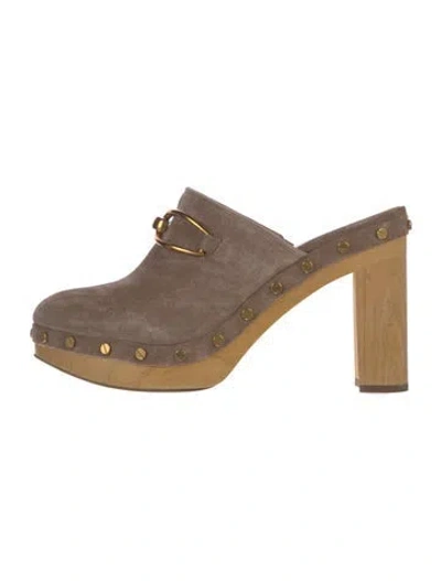 Pre-owned Veronica Beard Suede Studded Accents Oxfords In Multi