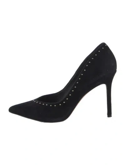 Pre-owned Veronica Beard Suede Studded Accents Pumps In Black