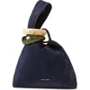 Veronica Beard Suede Swing Top Handle Bag In Blue
