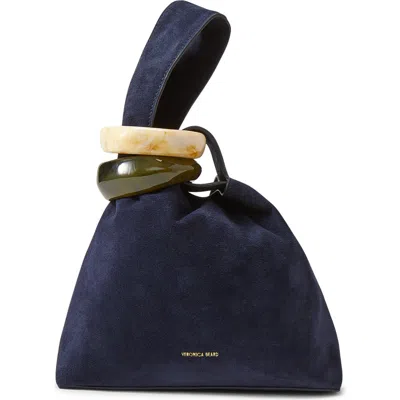 Veronica Beard Suede Swing Top Handle Bag In Blue