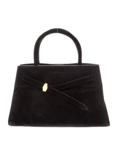 Pre-owned Veronica Beard Suede Top Handle Bag In Black