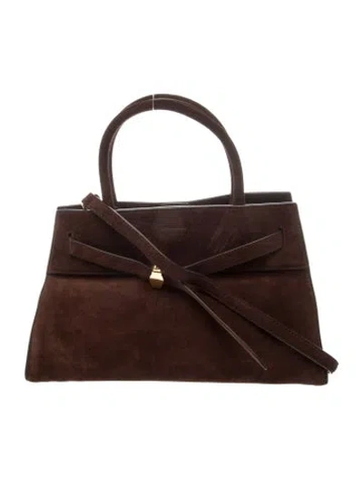 Pre-owned Veronica Beard Suede Top Handle Bag In Brown