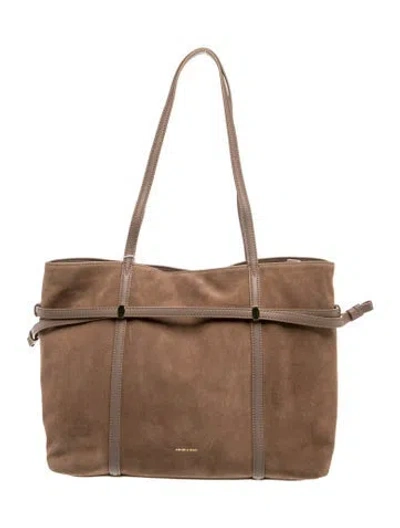 Pre-owned Veronica Beard Suede Top Handle Bag In Brown