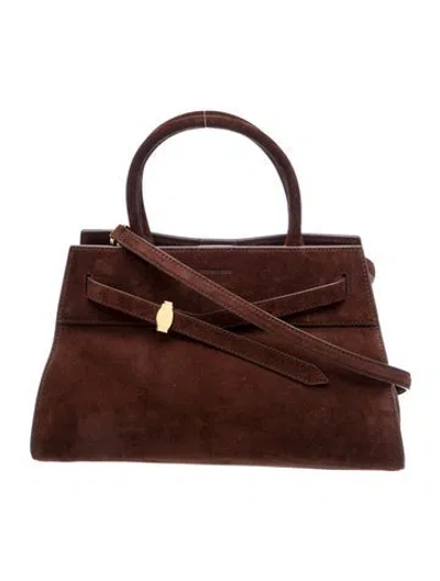 Pre-owned Veronica Beard Suede Top Handle Bag In Brown