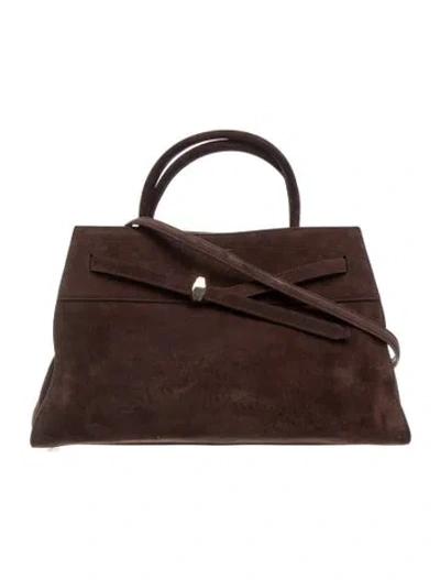 Pre-owned Veronica Beard Suede Top Handle Bag In Brown
