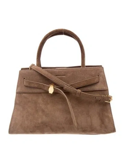 Pre-owned Veronica Beard Suede Top Handle Bag In Brown
