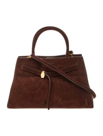 Pre-owned Veronica Beard Suede Top Handle Bag In Brown