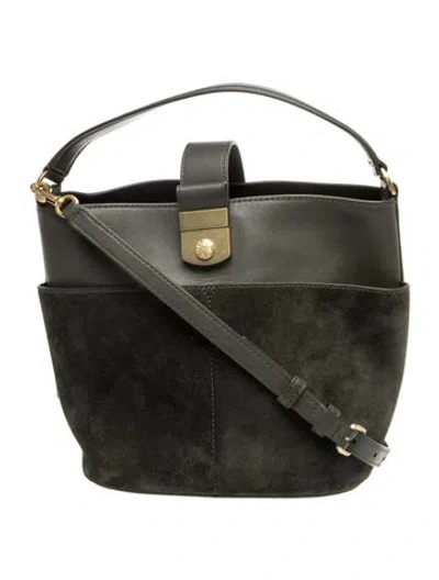 Pre-owned Veronica Beard Suede Top Handle Bag In Green