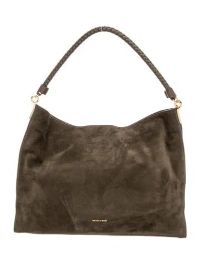 Pre-owned Veronica Beard Suede Top Handle Bag In Green