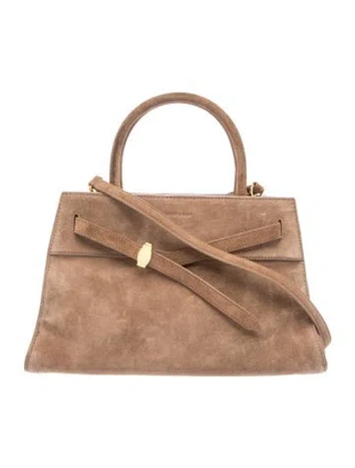 Pre-owned Veronica Beard Suede Top Handle Bag In Neutral