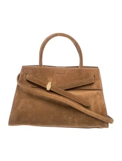 Pre-owned Veronica Beard Suede Top Handle Bag In Neutrals