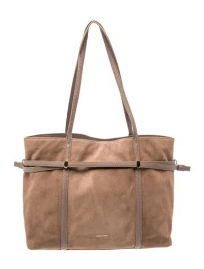 Pre-owned Veronica Beard Suede Tote In Neutrals