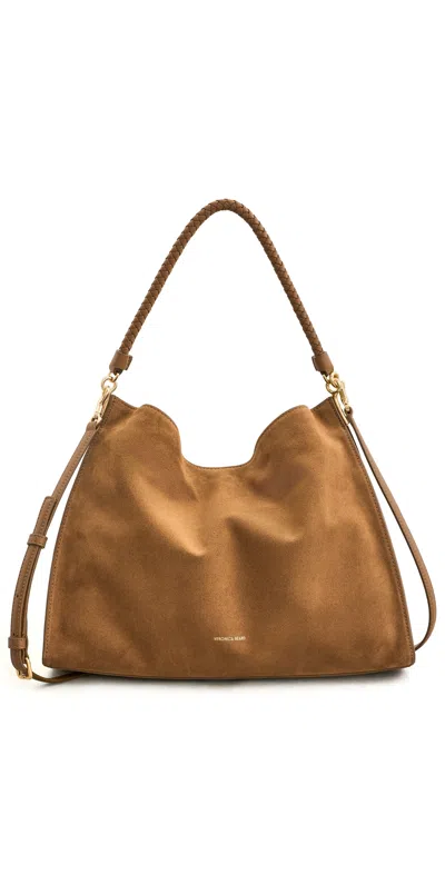 Veronica Beard Suede Vida Hobo Bag Acorn In Brown