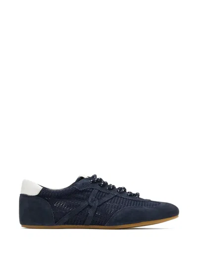 Veronica Beard Suede Weave Sneakers In Blue