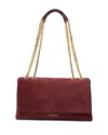 Veronica Beard Wedge Suede Shoulder Bag In Burgundy