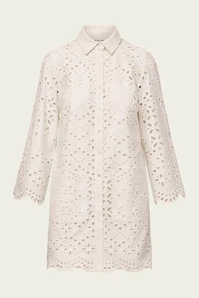 Veronica Beard Sumatra Cotton Eyelet Dress In Off-white In Off White