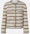 Veronica Beard Sumira Metallic Tweed Jacket In Blue