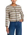 Veronica Beard Sumira Metallic Tweed Jacket In Blue/ivory