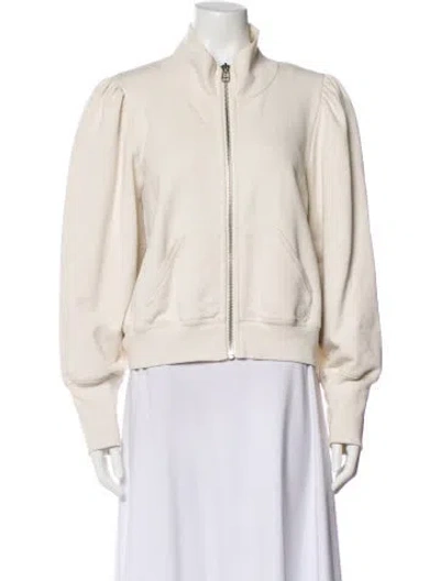 Pre-owned Veronica Beard Supima Cotton Bomber Jacket In Neutral