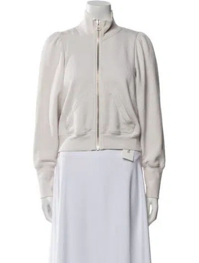 Pre-owned Veronica Beard Supima Cotton Bomber Jacket In White