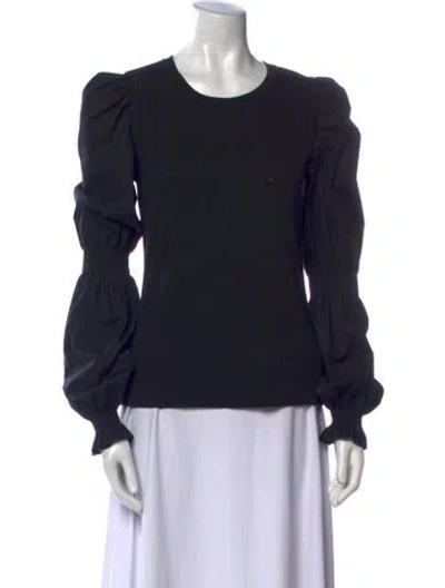 Pre-owned Veronica Beard Supima Cotton Crew Neck Sweatshirt In Black