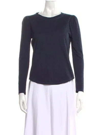 Pre-owned Veronica Beard Supima Cotton Crew Neck Top In Blue