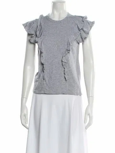 Pre-owned Veronica Beard Supima Cotton Crew Neck T-shirt In Gray
