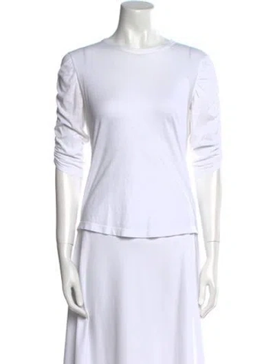 Pre-owned Veronica Beard Supima Cotton Crew Neck T-shirt In White