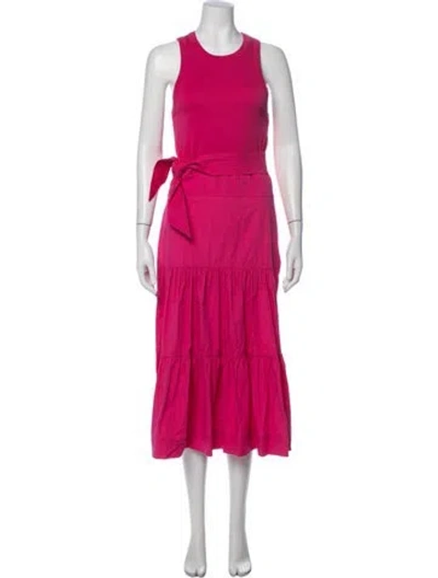 Pre-owned Veronica Beard Supima Cotton Long Dress In Pink