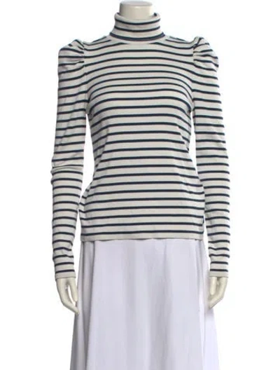 Pre-owned Veronica Beard Supima Cotton Striped Top In Blue