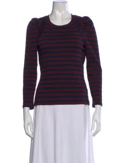 Pre-owned Veronica Beard Supima Cotton Striped Top In Blue