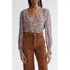 Veronica Beard Sura Floral Shirt In Ivory Multi