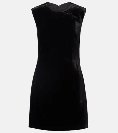 Veronica Beard Svetlana Back Cutout Velvet Dress In Black