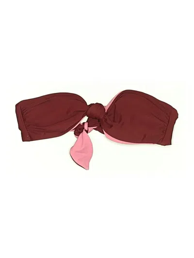 Veronica Beard Swimsuit Top Burgundy Hearts Pattern Swimwear
