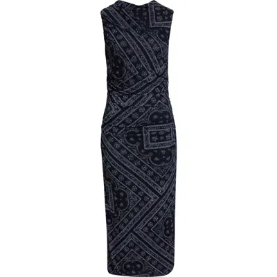 Veronica Beard Sylvani Geo Print Sleeveless Midi Dress In Multi