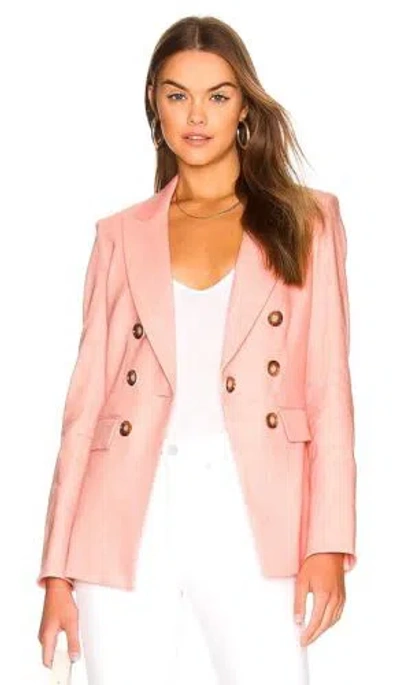 Pre-owned Veronica Beard Sz 16 Gaya Dickey Jacket Blazer Heathered Bright Coral In Pink