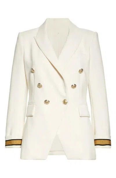 Pre-owned Veronica Beard Sz 8  Dickey Jacket Timber White Patriotic Nautical Women