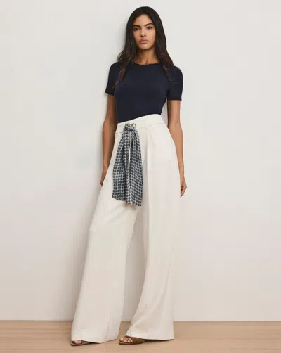 Veronica Beard Tai Belted Wide-leg Pant In Blue