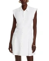 Veronica Beard Talulah Ruched Cotton-blend Poplin Mini Shirt Dress In White