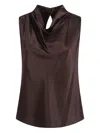 Veronica Beard Tam Cowl-neck Blouse In Brown
