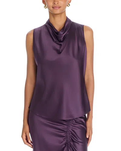 Veronica Beard Tam Silk Blend Cowl Neck Top In Purple
