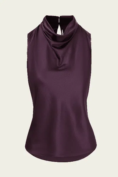 Veronica Beard Tam Sleeveless Blouse In Dark Eggplant In Purple