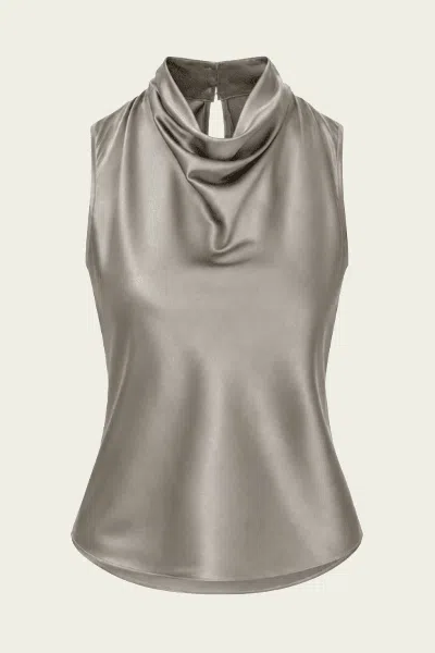 Veronica Beard Tam Sleeveless Blouse In Pewter In Animal Print