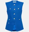 Veronica Beard Tamara Cotton Blend Cutaway Vest In Blue