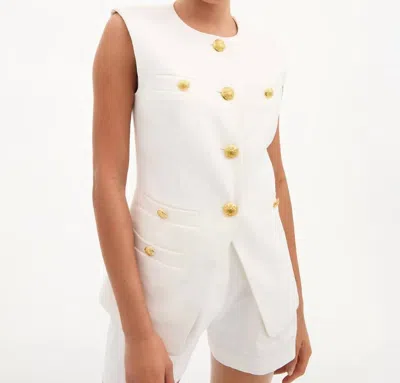 Veronica Beard Tamara Linen Vest In Off-white