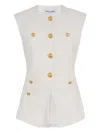 Veronica Beard Tamara Sleeveless Waistcoat In White