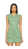 Veronica Beard Tamara Tailored Vest In Green