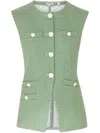 Veronica Beard Tamara Tailored Vest In Green